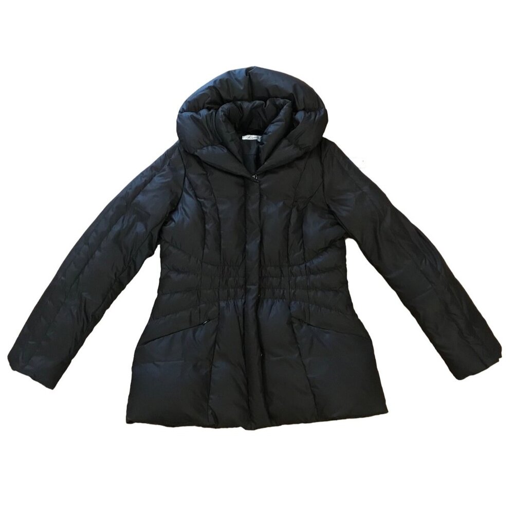 Kenneth Cole Coat Womens Down Hooded Puffer Black Size Small Warm Pockets